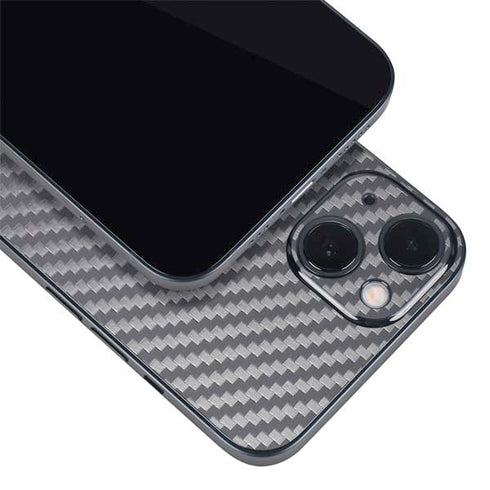 Silver Carbon Fiber Specialty Texture Material iPhone 13 Skin